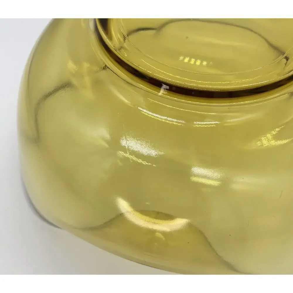 Vintage Amber Glass Folded edge Bowl 9